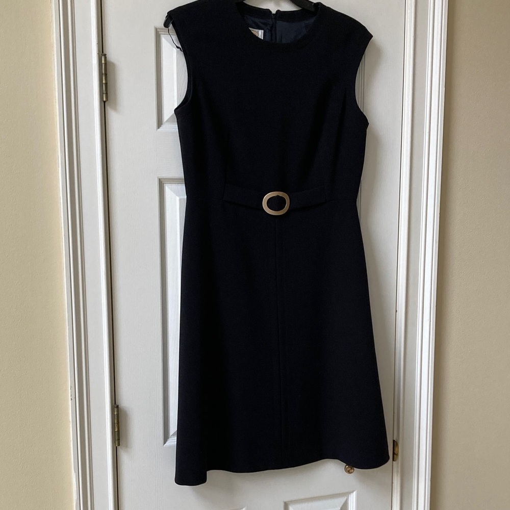 Talbots Black Midi Dress with Belt Detail